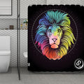 Colorful Leo Sign Print Polyester Shower Curtain