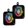 Colorful Leo Sign Print Pot Holders