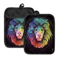 Colorful Leo Sign Print Pot Holders With Pocket