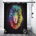 Colorful Leo Sign Print Premium Shower Curtain