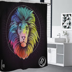 Colorful Leo Sign Print Premium Shower Curtain
