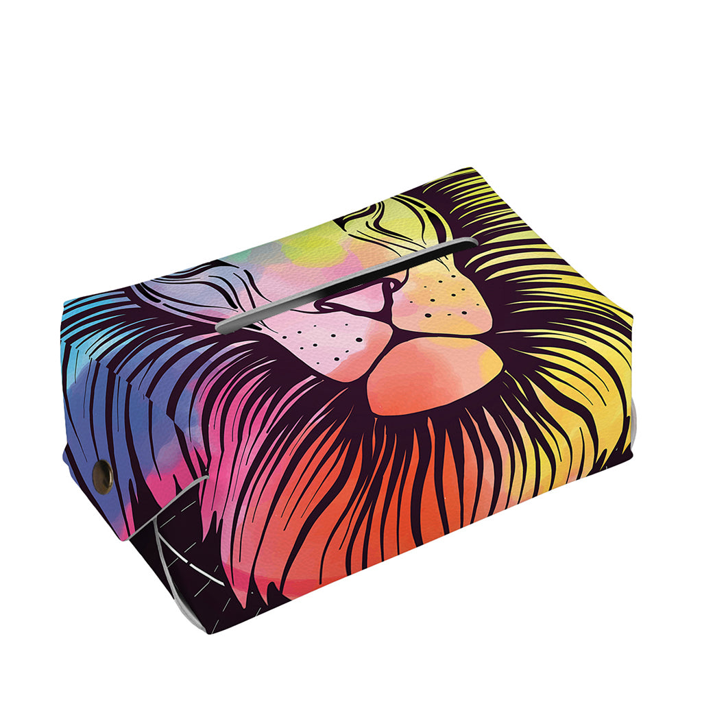Colorful Leo Sign Print Rectangle Tissue Box Cover