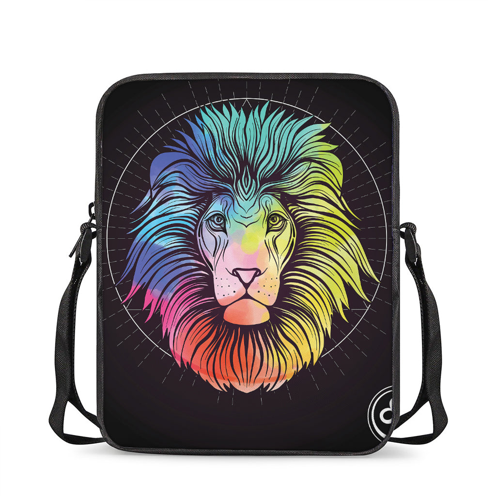 Colorful Leo Sign Print Rectangular Crossbody Bag