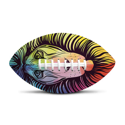 Colorful Leo Sign Print Rugby Ball