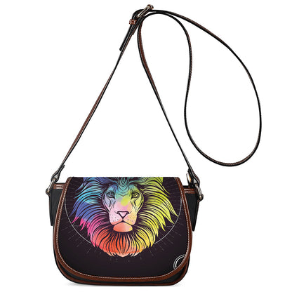 Colorful Leo Sign Print Saddle Bag