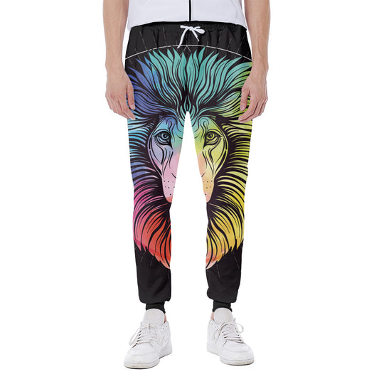 Colorful Leo Sign Print Scuba Joggers