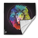 Colorful Leo Sign Print Silk Bandana