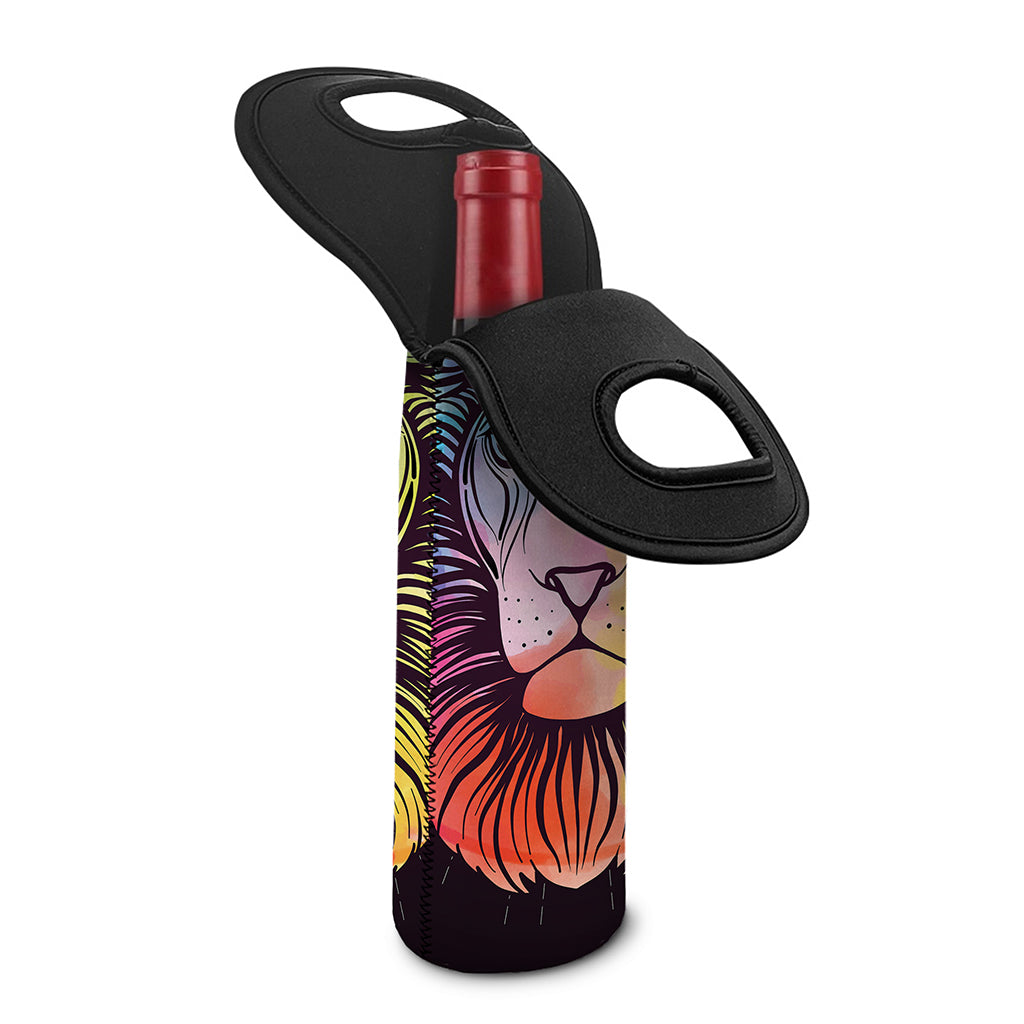 Colorful Leo Sign Print Single Neoprene Wine Tote