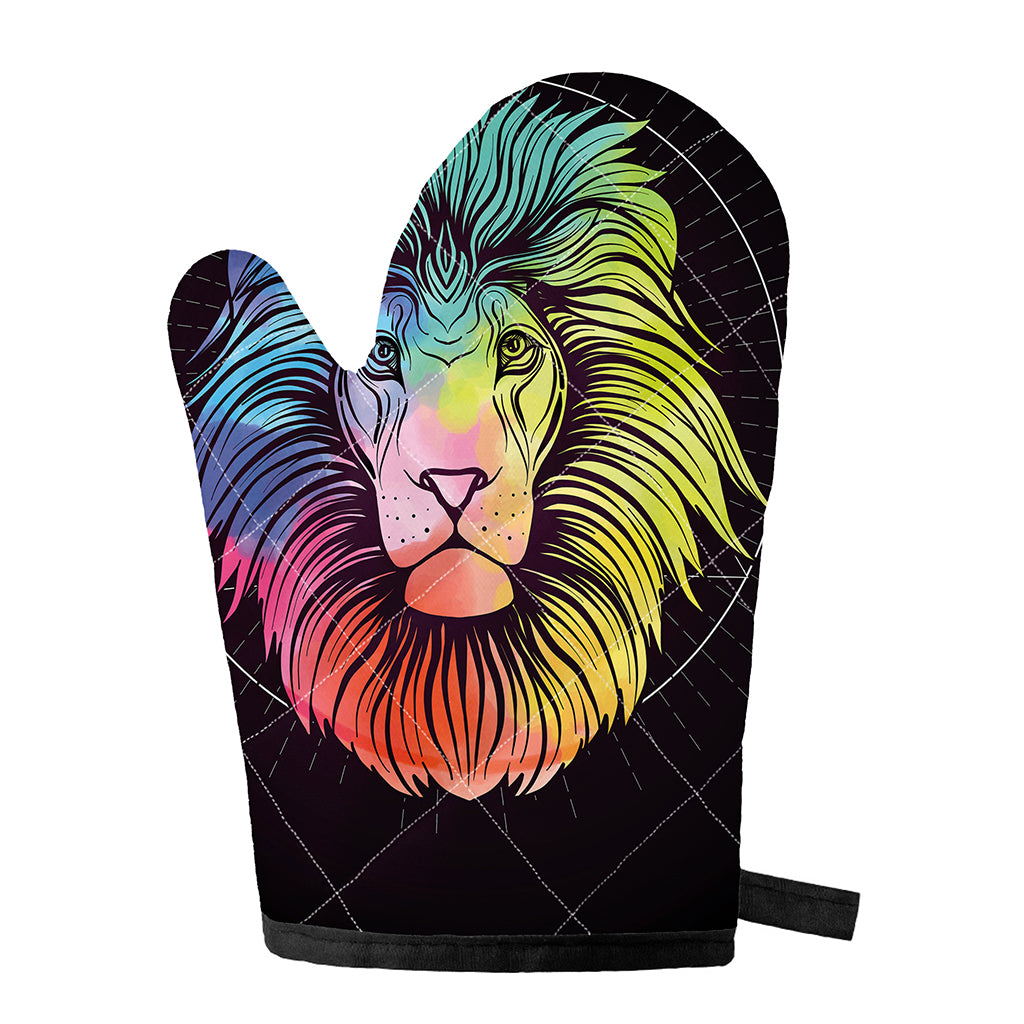 Colorful Leo Sign Print Single Oven Mitt