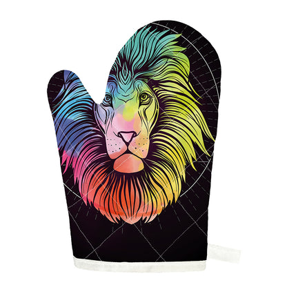 Colorful Leo Sign Print Single Oven Mitt