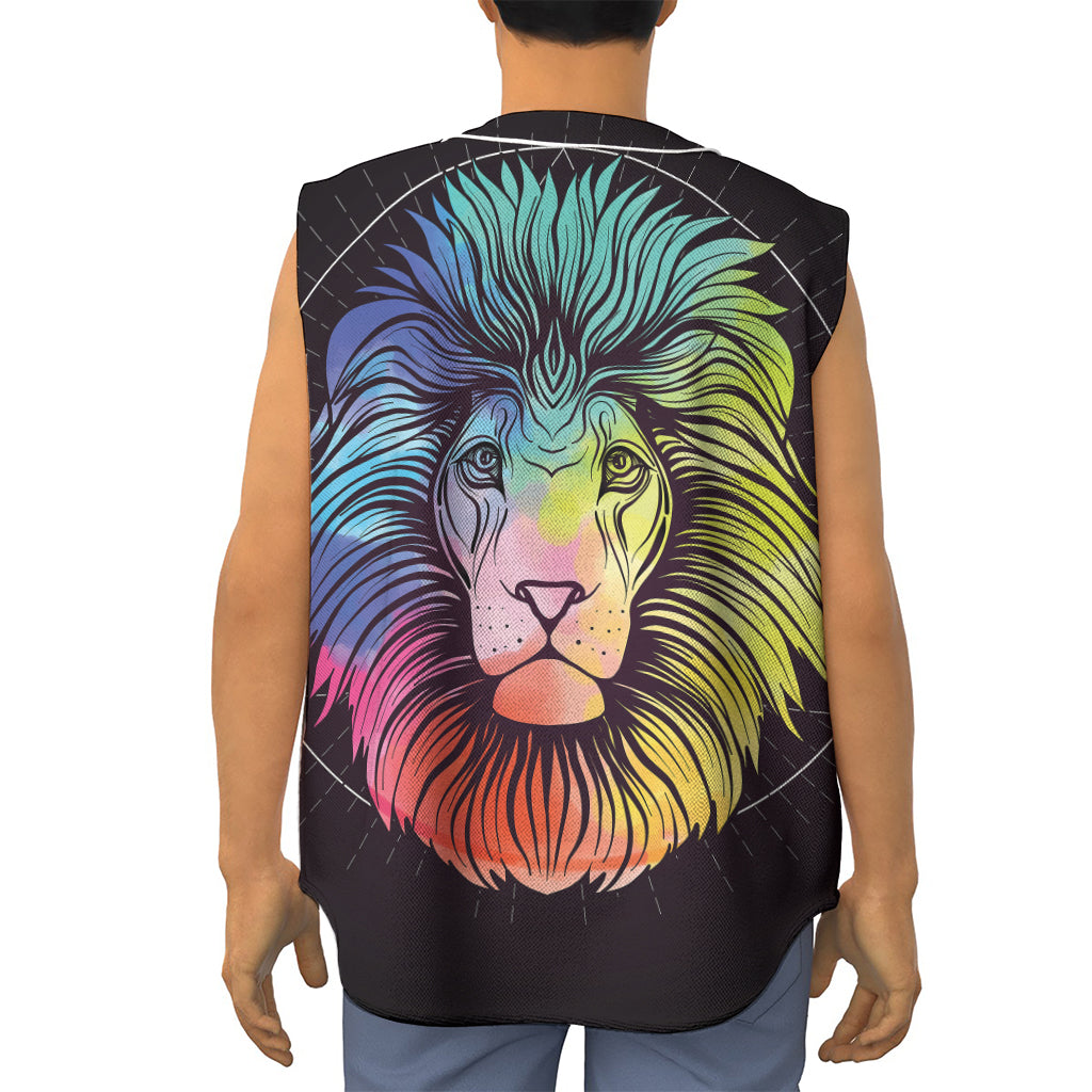 Colorful Leo Sign Print Sleeveless Baseball Jersey