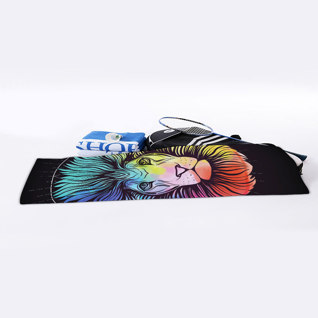Colorful Leo Sign Print Sports Towel