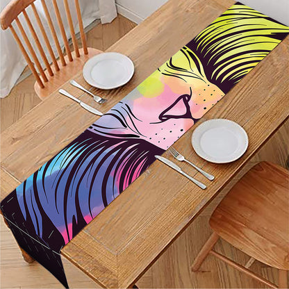 Colorful Leo Sign Print Table Runner