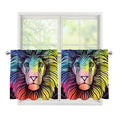 Colorful Leo Sign Print Tier Curtains