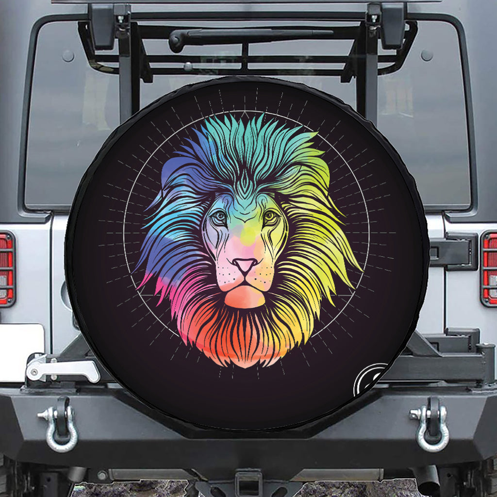 Colorful Leo Sign Print Tire Cover