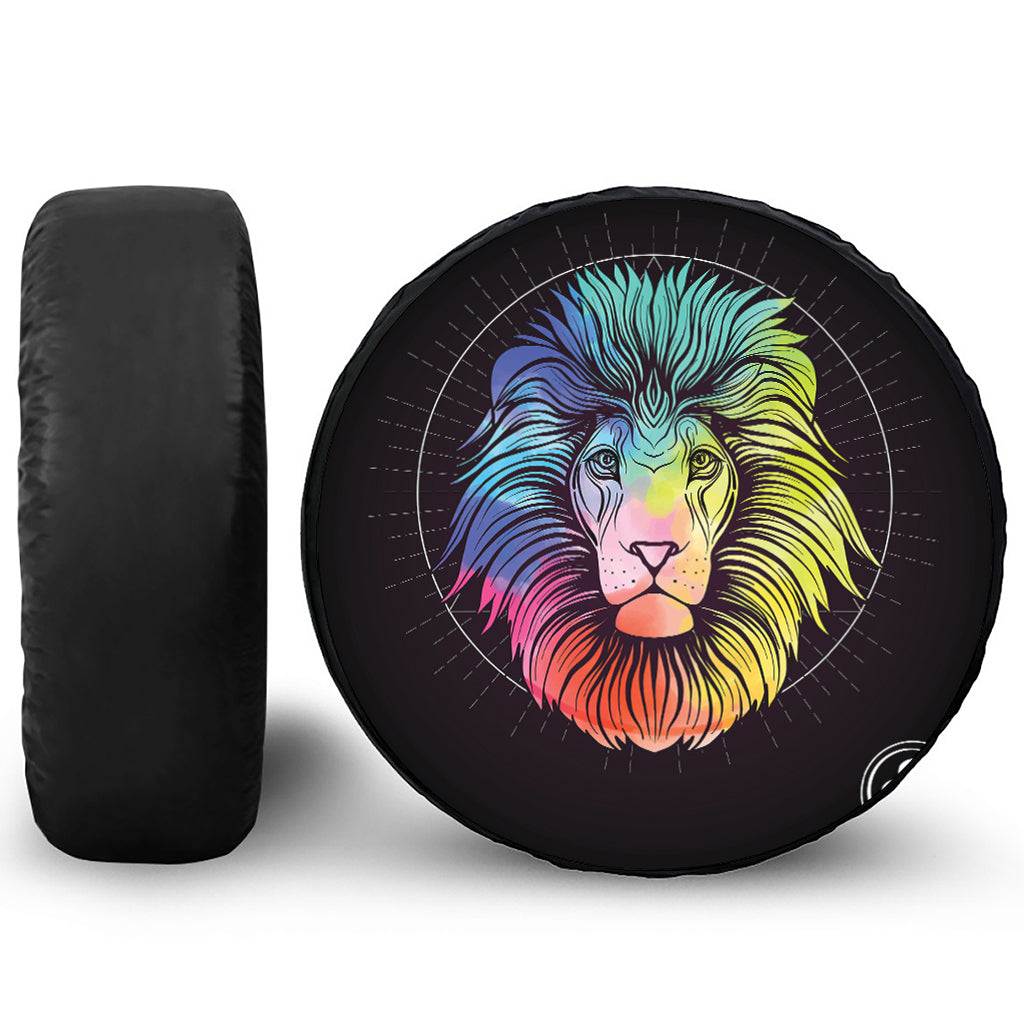 Colorful Leo Sign Print Tire Cover