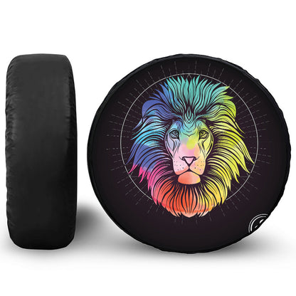 Colorful Leo Sign Print Tire Cover