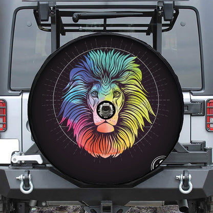 Colorful Leo Sign Print Tire Cover With Camera Hole