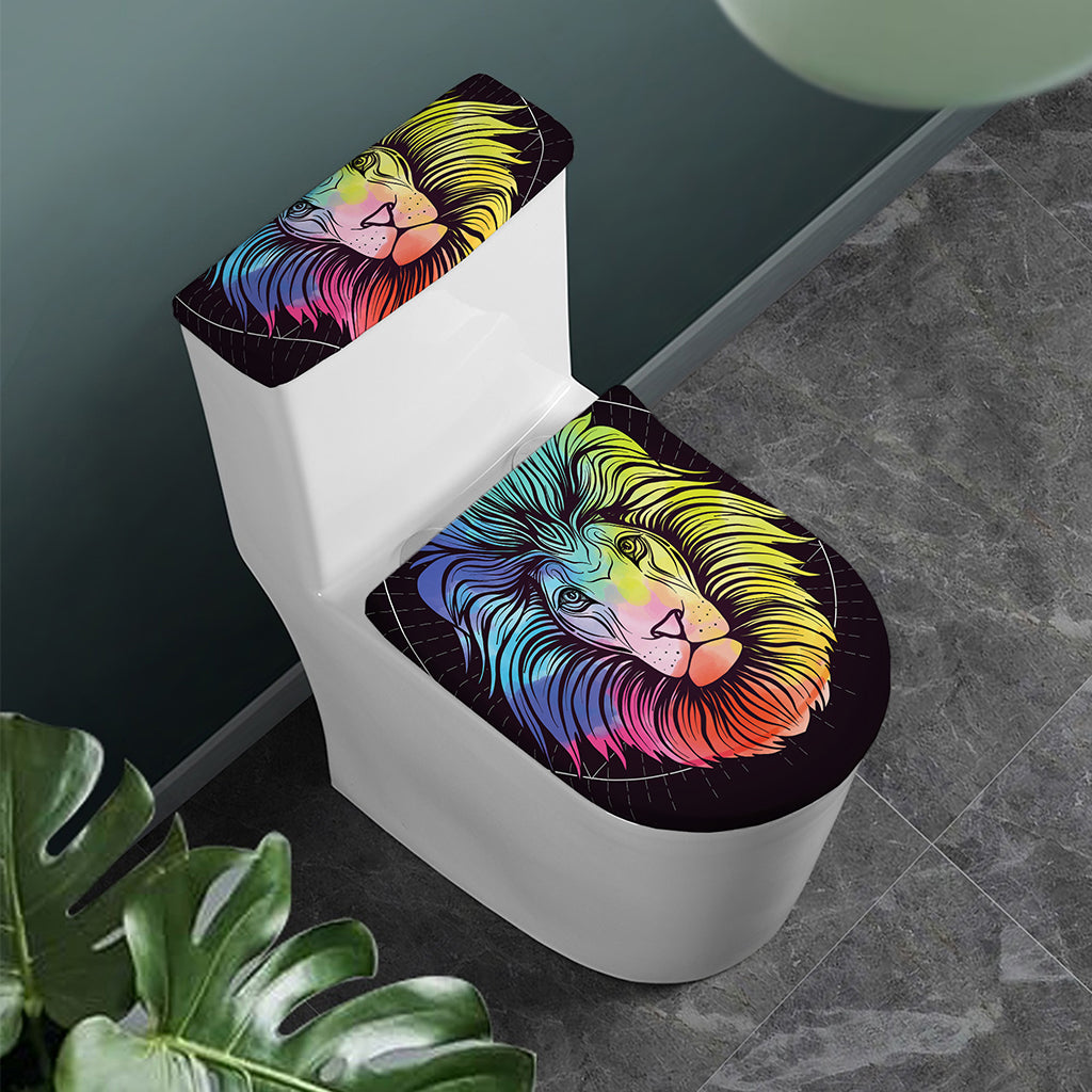 Colorful Leo Sign Print Toilet Lid And Tank Cover Set
