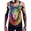 Colorful Leo Sign Print Men's Workout Tank Top