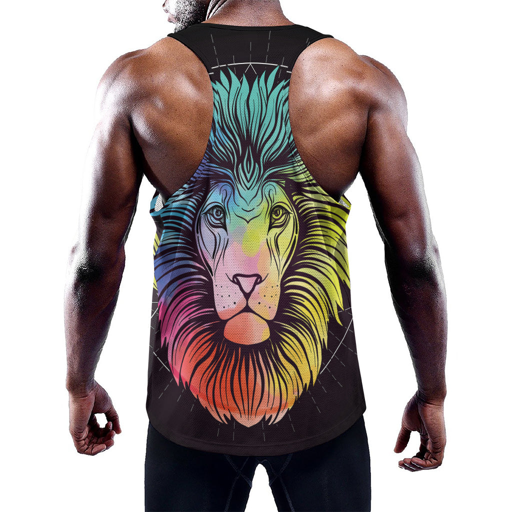 Colorful Leo Sign Print Training Tank Top