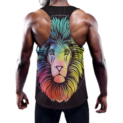 Colorful Leo Sign Print Training Tank Top