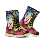 Colorful Leo Sign Print Winter Boots
