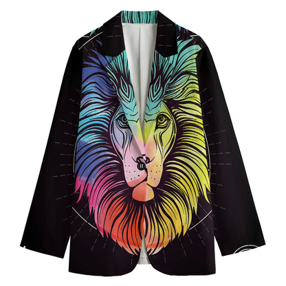 Colorful Leo Sign Print Women's Blazer