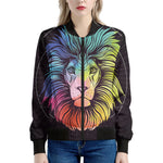 Colorful Leo Sign Print Women's Bomber Jacket