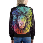 Colorful Leo Sign Print Women's Bomber Jacket
