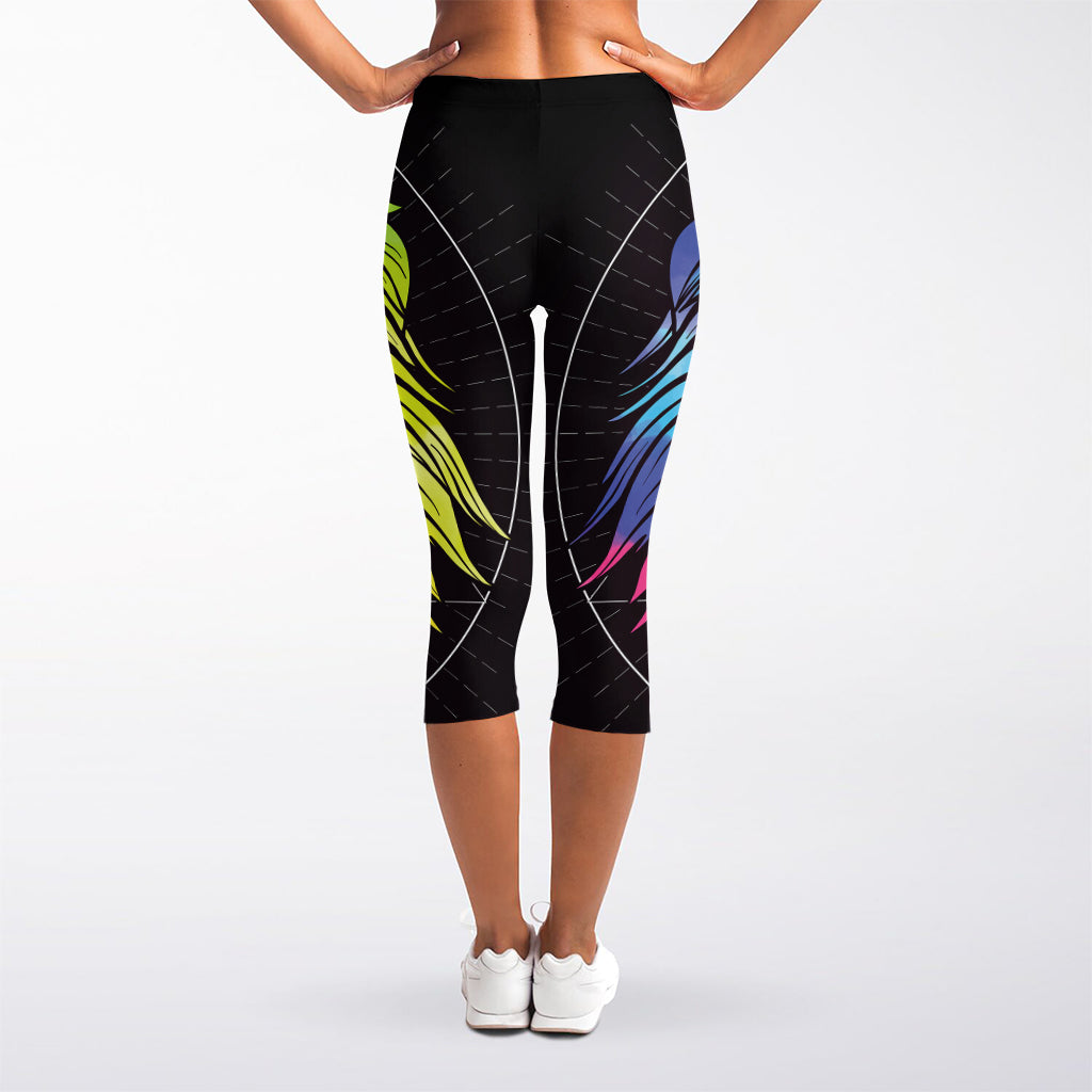 Colorful Leo Sign Print Women's Capri Leggings