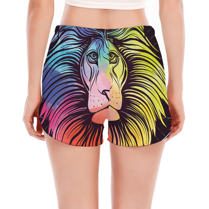 Colorful Leo Sign Print Women's Split Running Shorts