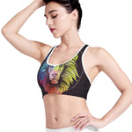 Colorful Leo Sign Print Women's Sports Bra