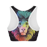 Colorful Leo Sign Print Women's Sports Bra