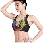Colorful Leo Sign Print Women's Sports Bra
