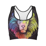 Colorful Leo Sign Print Women's Sports Bra