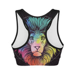 Colorful Leo Sign Print Women's Sports Bra