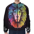Colorful Leo Sign Print Zip Sleeve Bomber Jacket