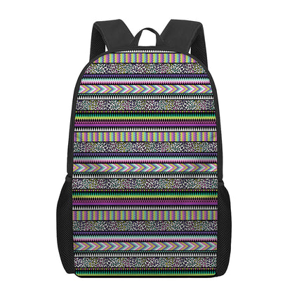 Colorful Leopard Navajo Tribal Print 17 Inch Backpack
