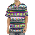 Colorful Leopard Navajo Tribal Print Aloha Shirt