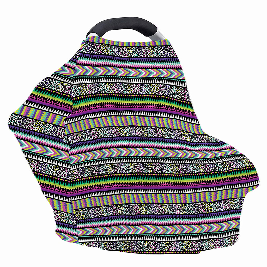 Colorful Leopard Navajo Tribal Print Baby Seat Cover