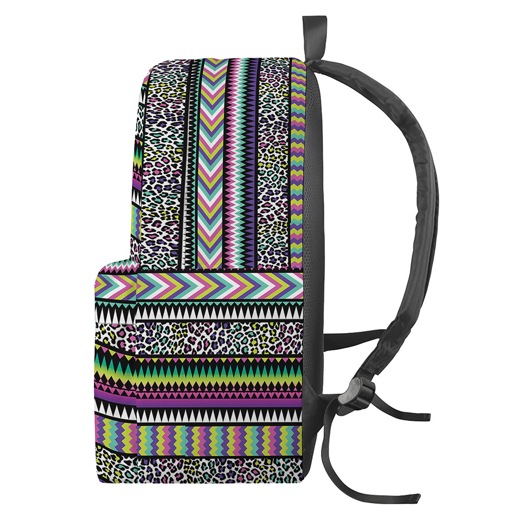Colorful Leopard Navajo Tribal Print Backpack
