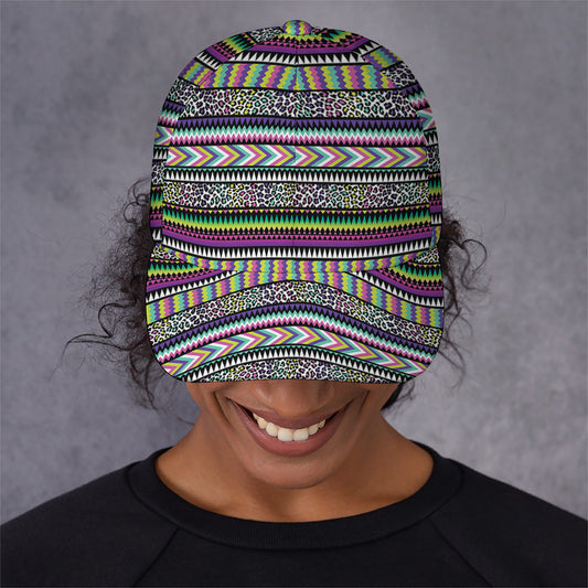 Colorful Leopard Navajo Tribal Print Baseball Cap
