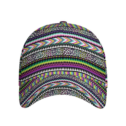 Colorful Leopard Navajo Tribal Print Baseball Cap