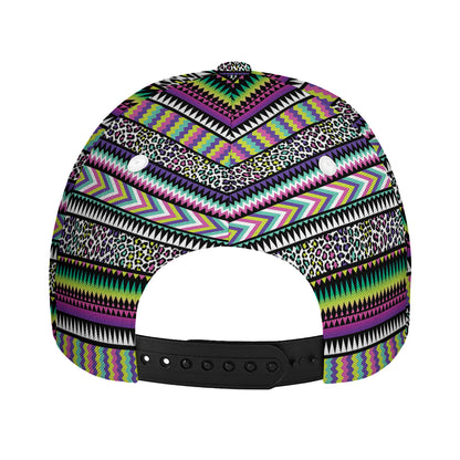 Colorful Leopard Navajo Tribal Print Baseball Cap