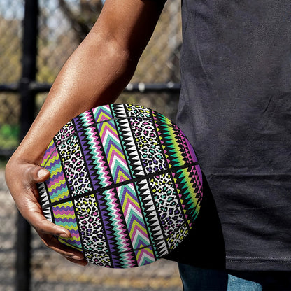 Colorful Leopard Navajo Tribal Print Basketball
