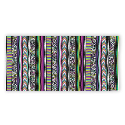 Colorful Leopard Navajo Tribal Print Beach Towel