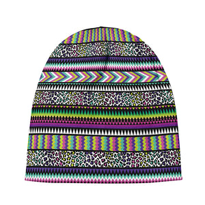 Colorful Leopard Navajo Tribal Print Beanie