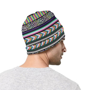 Colorful Leopard Navajo Tribal Print Beanie