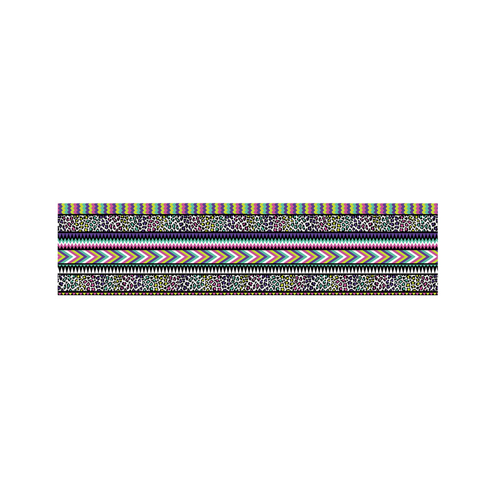 Colorful Leopard Navajo Tribal Print Bed Runner